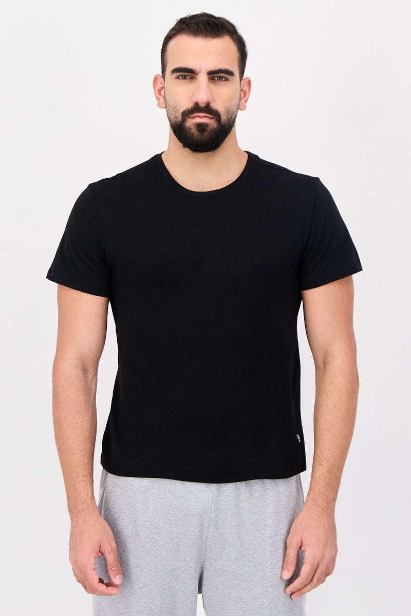 Frye Men 4 Pcs Crew Neck Short Sleeve Brand Logo T-Shirt, Black - Image 1